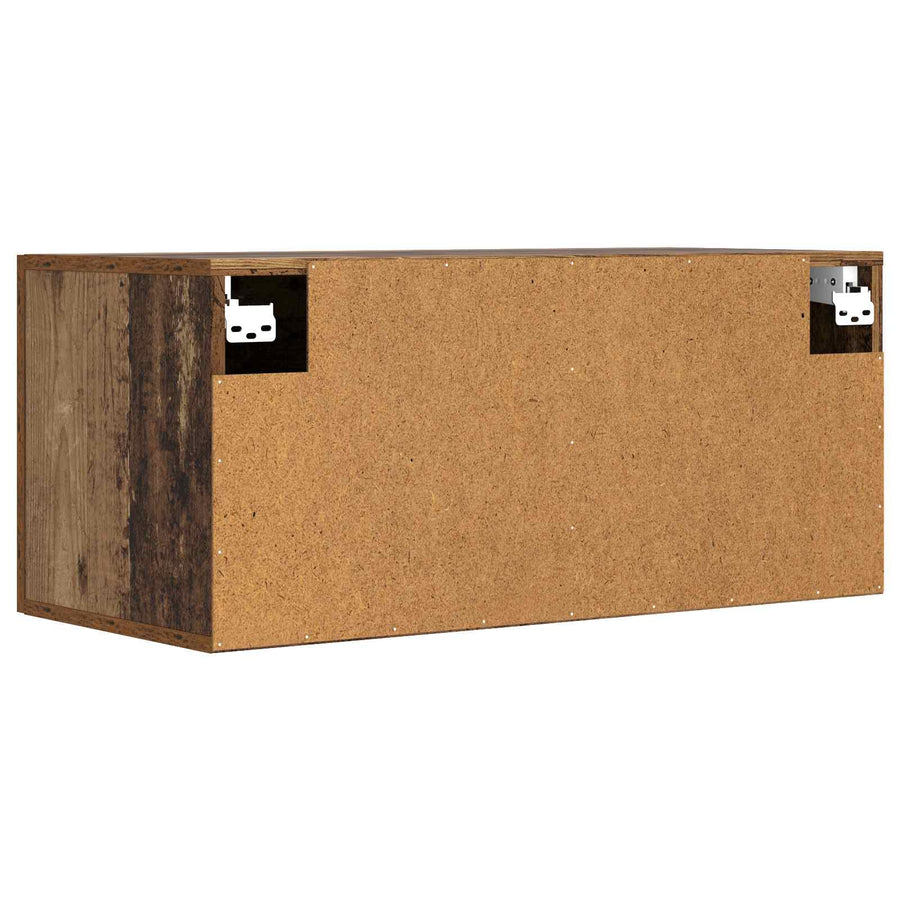 Wandkast Muurmontage Oud hout 80 x 36,5 x 35 cm Bewerkt hout
