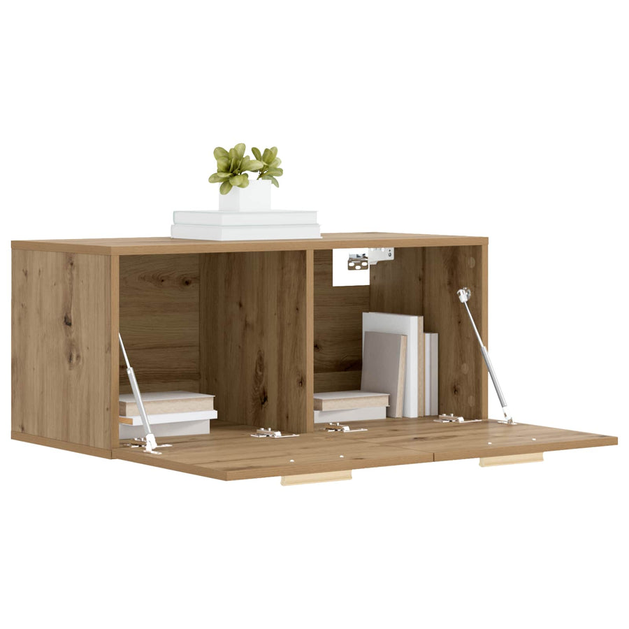 Wandkast Muurmontage Artisanaal eiken 80 x 36,5 x 35 cm