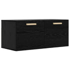Wandkast Muurmontage Zwart eiken 80 x 36,5 x 35 cm Bewerkt hout