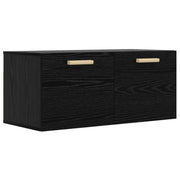 Wandkast zwart eiken 80x36,5x35 cm muurmontage
