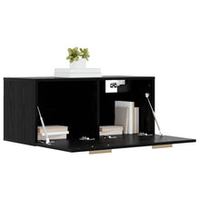 Wandkast Muurmontage Zwart eiken 80 x 36,5 x 35 cm Bewerkt hout