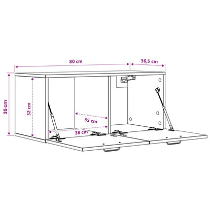 Wandkast Muurmontage Artisanaal eiken 80 x 36,5 x 35 cm