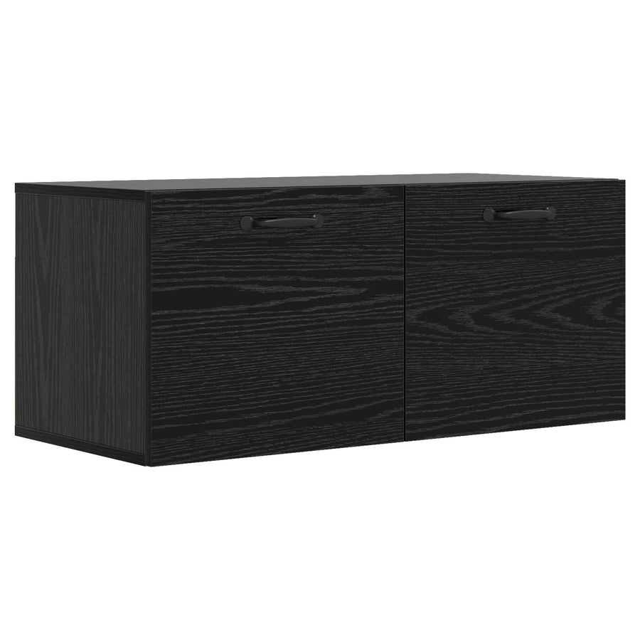 Wandkast Muurmontage Zwart eiken 80 x 36,5 x 35 cm Bewerkt hout