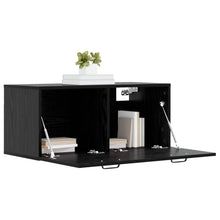 Wandkast Muurmontage Zwart eiken 80 x 36,5 x 35 cm Bewerkt hout
