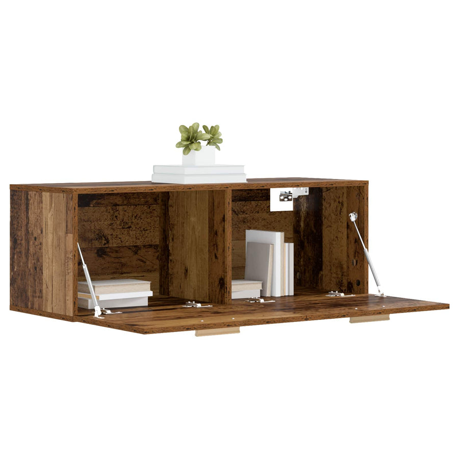 Wandkast Oud hout 100 x 36,5 x 35 cm Bewerkt hout
