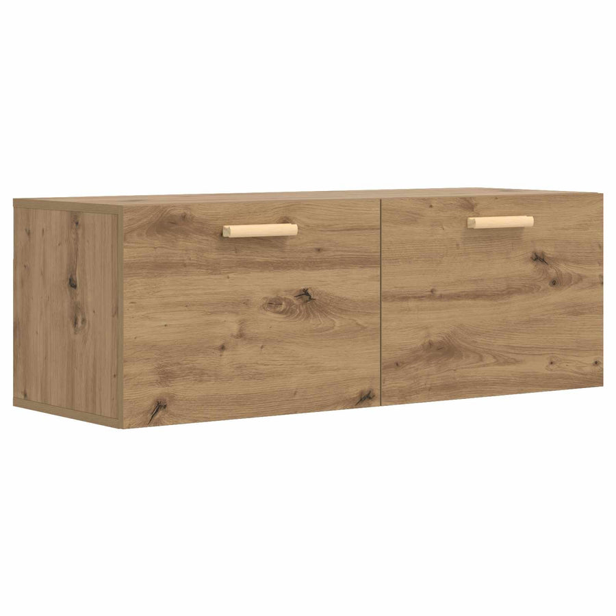 Wandkast 100 x 36,5 x 35 cm Bewerkt hout Artisanaal eiken