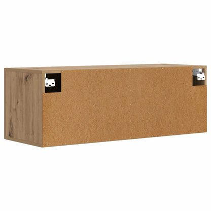 Wandkast 100 x 36,5 x 35 cm Bewerkt hout Artisanaal eiken