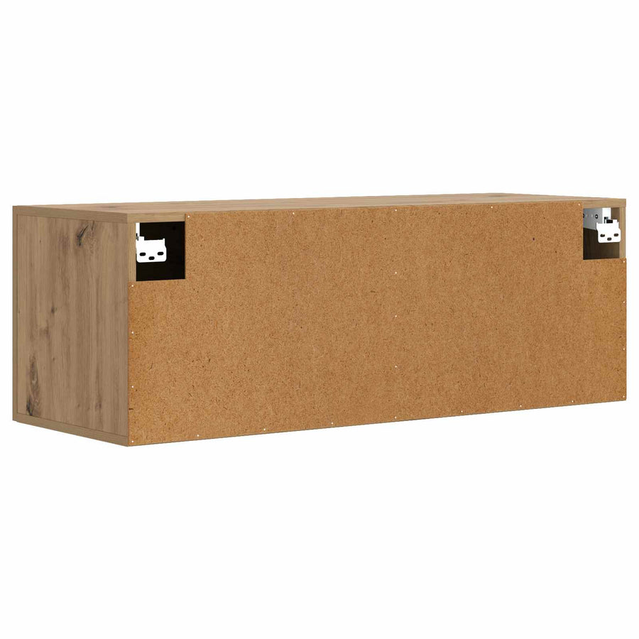 Wandkast 100 x 36,5 x 35 cm Bewerkt hout Artisanaal eiken