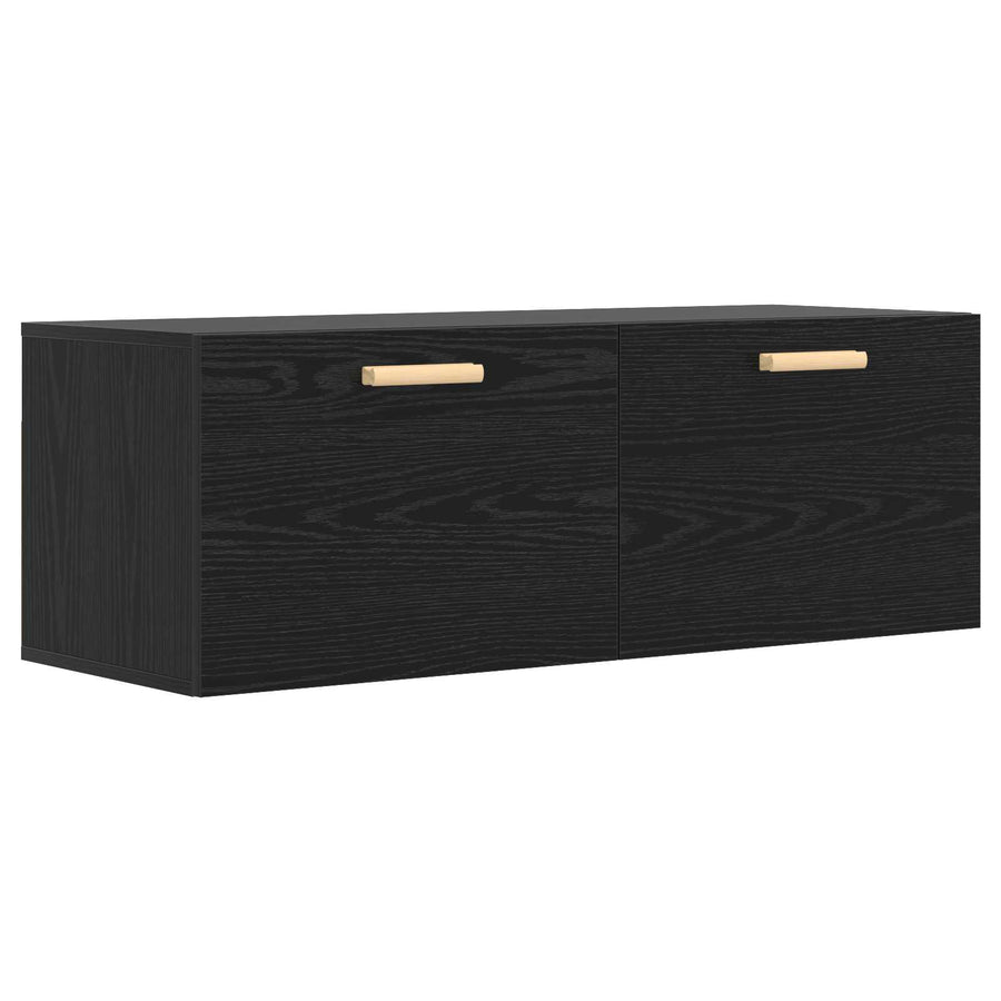 Wandkast Zwart eiken 100 x 36,5 x 35 cm Bewerkt hout