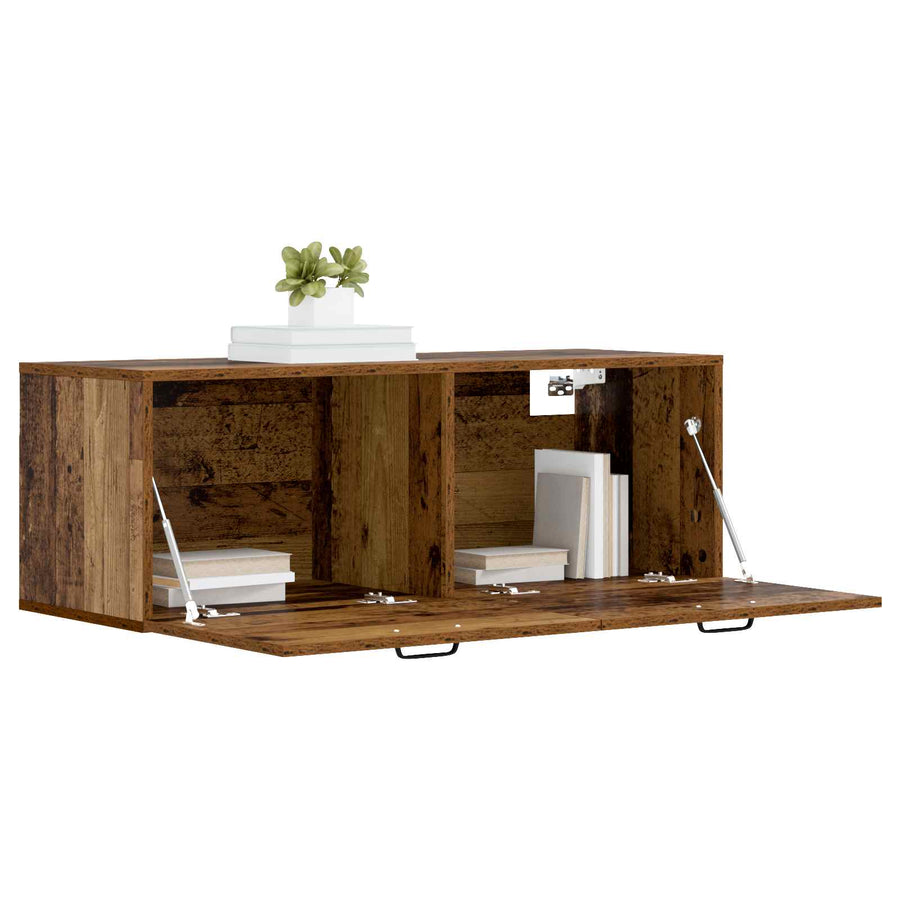 Wandkast Oud hout 100 x 36,5 x 35 cm Bewerkt hout