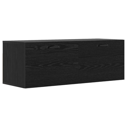 Wandkast Zwart eiken 100 x 36,5 x 35 cm Bewerkt hout