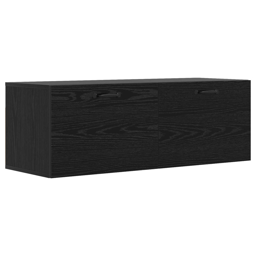 Wandkast Zwart eiken 100 x 36,5 x 35 cm Bewerkt hout