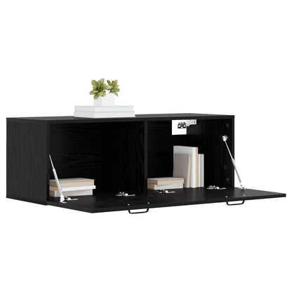 Wandkast Zwart eiken 100 x 36,5 x 35 cm Bewerkt hout