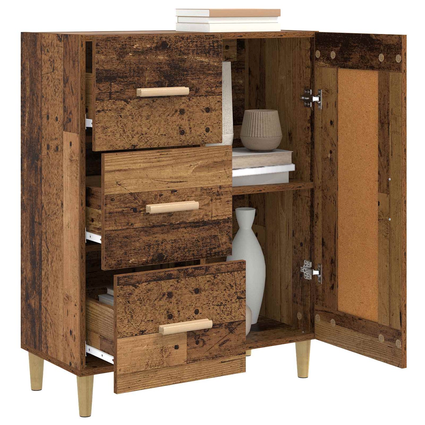 Dressoir Oud hout 69,5 x 34 x 90 cm Bewerkt hout