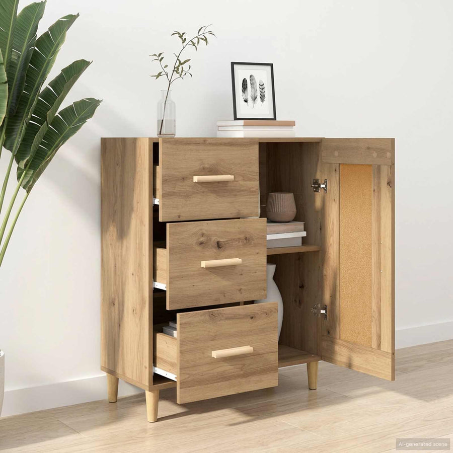 Dressoir Artisanaal eiken 69,5 x 34 x 90 cm Bewerkt hout