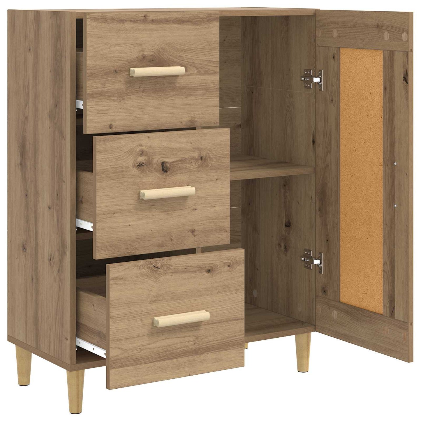 Dressoir Artisanaal eiken 69,5 x 34 x 90 cm Bewerkt hout