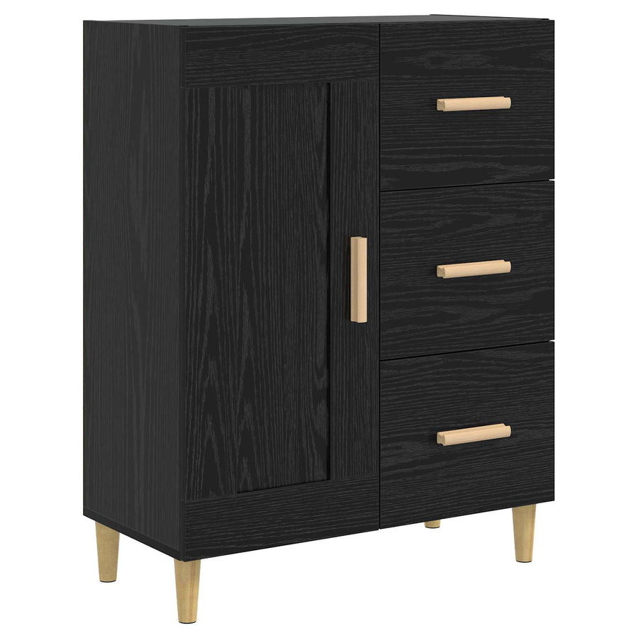 Dressoir Zwart eiken 69,5 x 34 x 90 cm Bewerkt hout