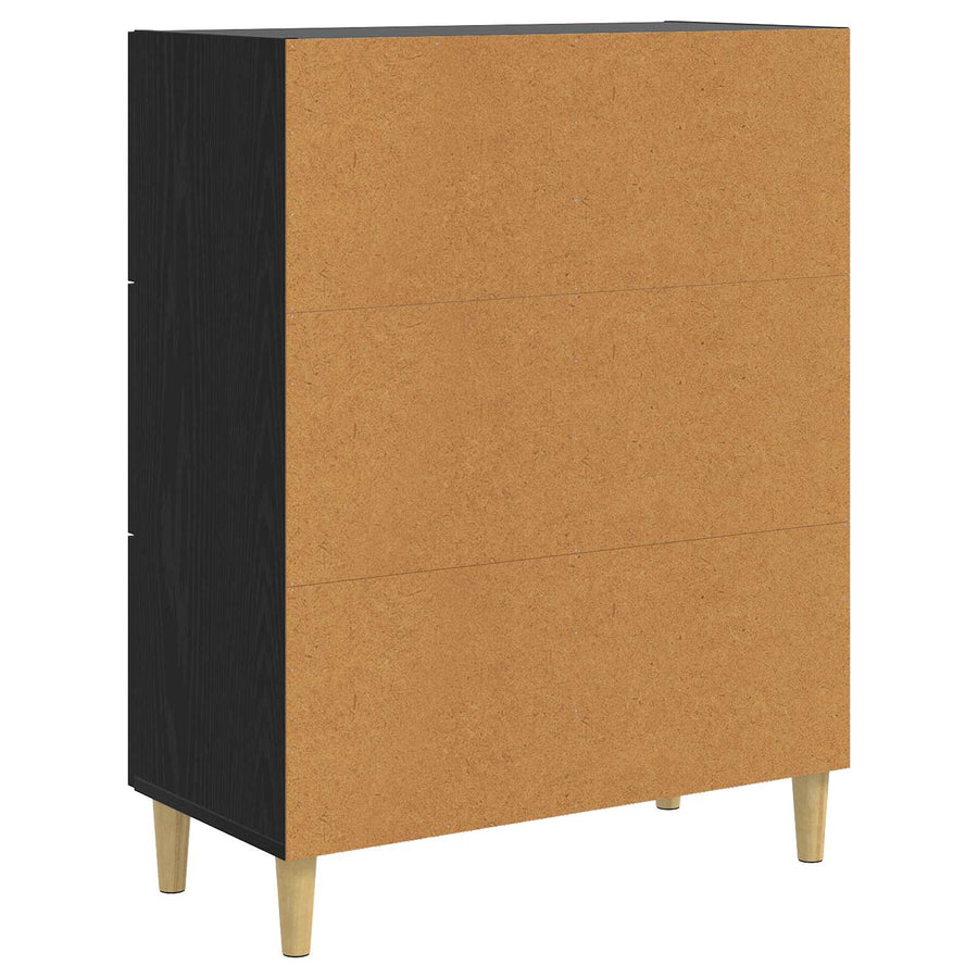 Dressoir Zwart eiken 69,5 x 34 x 90 cm Bewerkt hout
