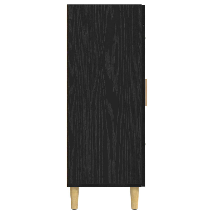 Dressoir Zwart eiken 69,5 x 34 x 90 cm Bewerkt hout