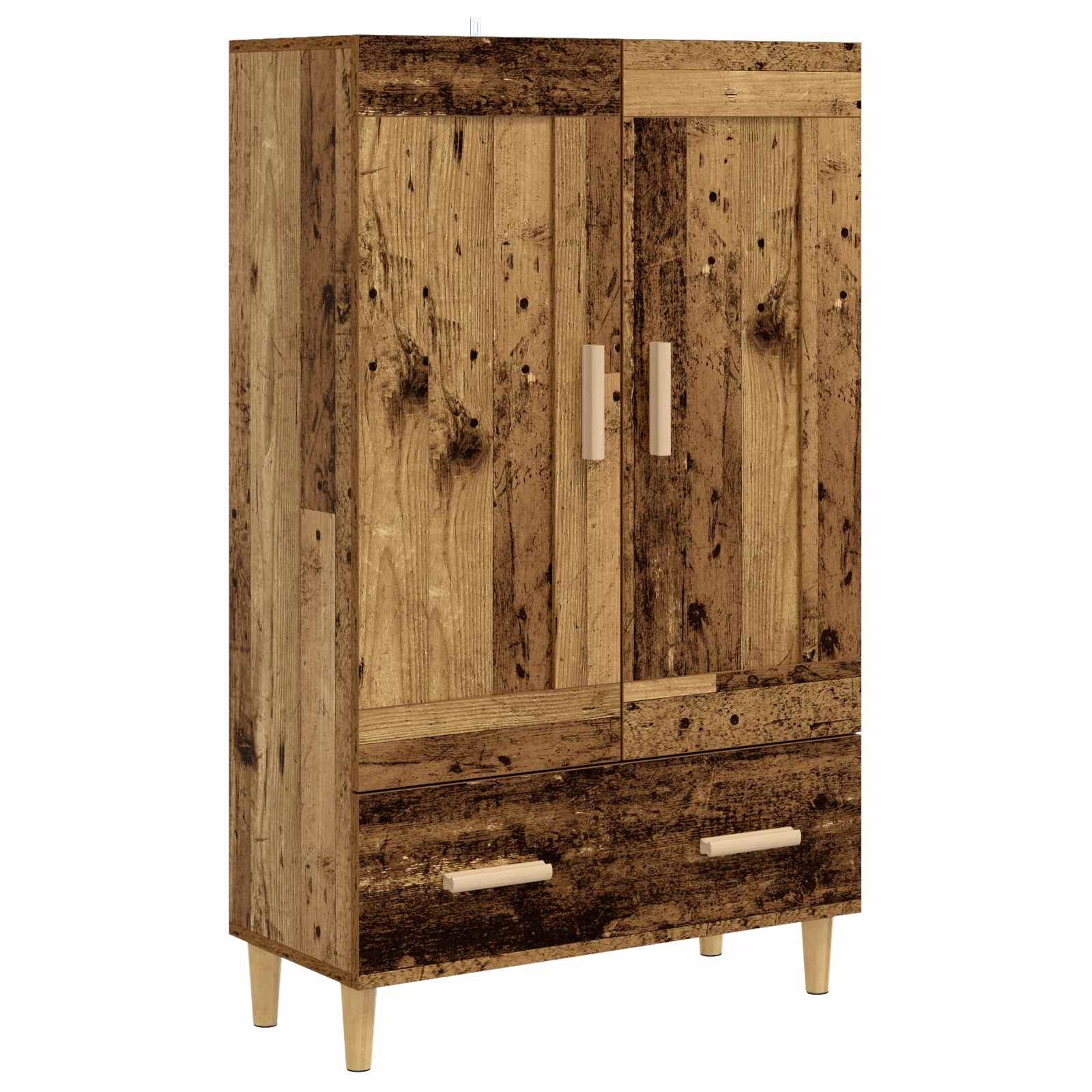Hoge kast Oud hout 70 x 31 x 115 cm Bewerkt hout
