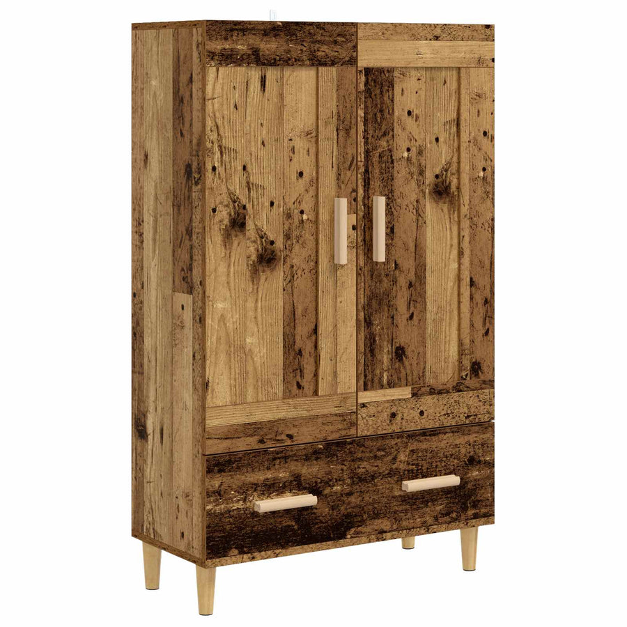 Hoge kast Oud hout 70 x 31 x 115 cm Bewerkt hout