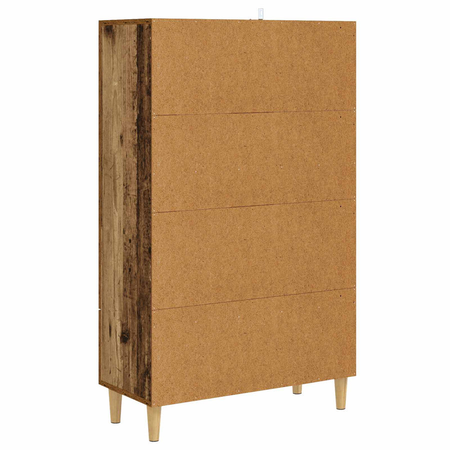Hoge kast Oud hout 70 x 31 x 115 cm Bewerkt hout