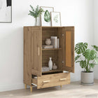 Hoge kast Artisanaal eiken 70 x 31 x 115 cm Bewerkt hout