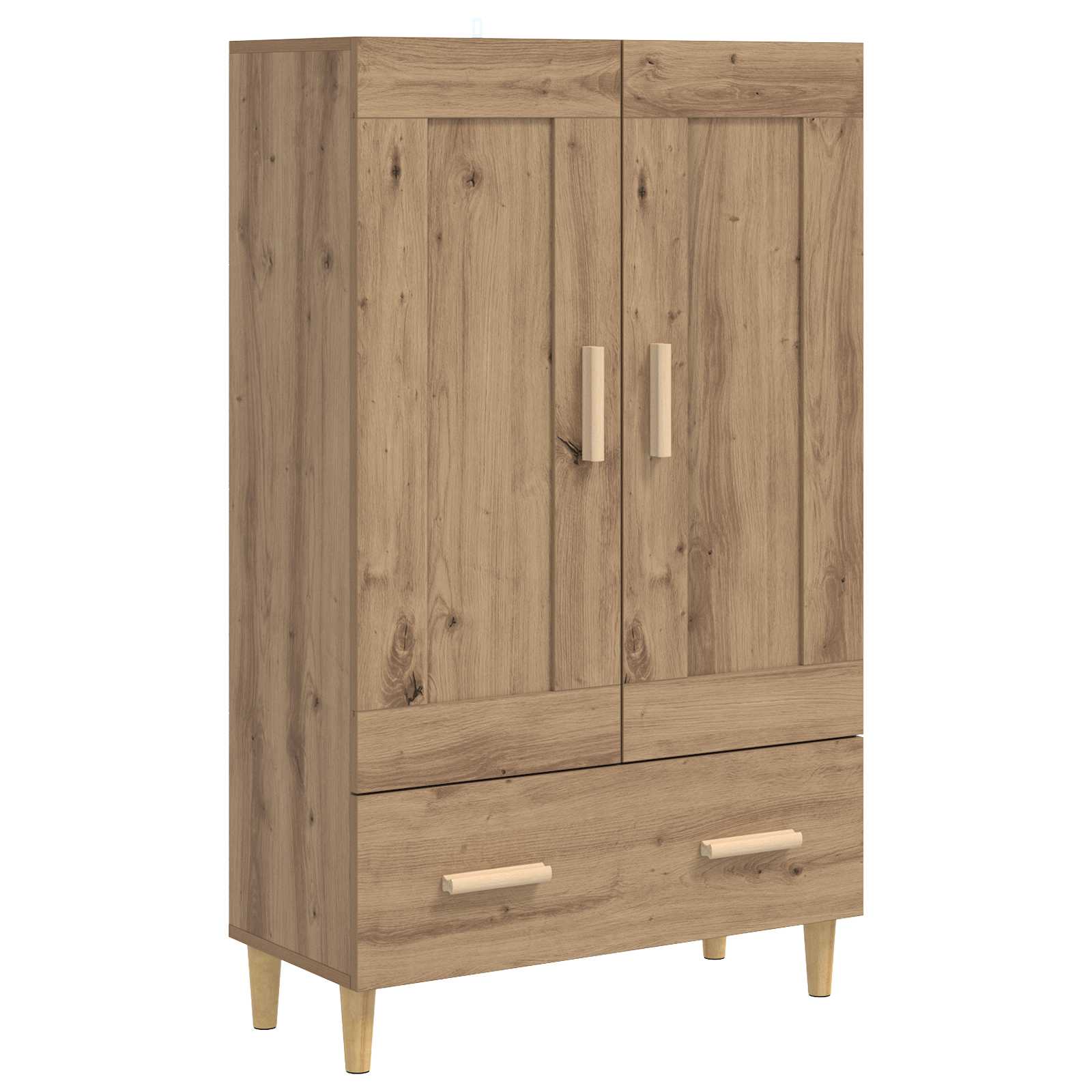 Hoge kast Artisanaal eiken 70 x 31 x 115 cm Bewerkt hout
