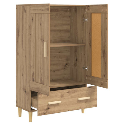 Hoge kast Artisanaal eiken 70 x 31 x 115 cm Bewerkt hout