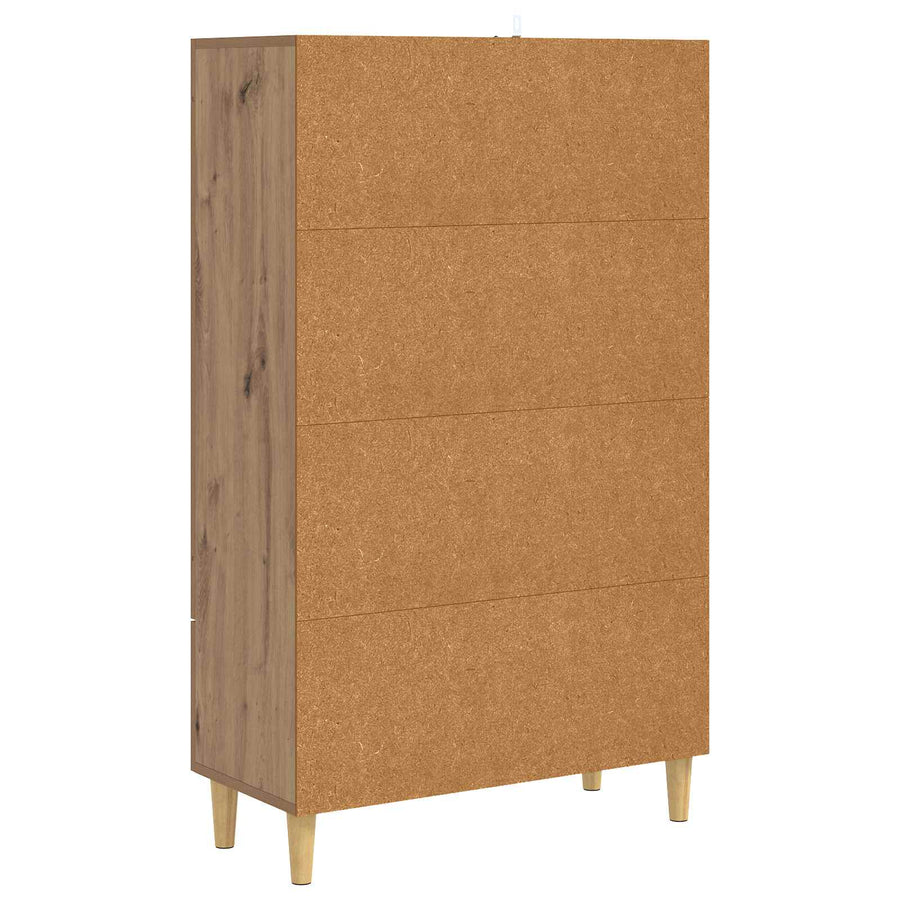 Hoge kast Artisanaal eiken 70 x 31 x 115 cm Bewerkt hout