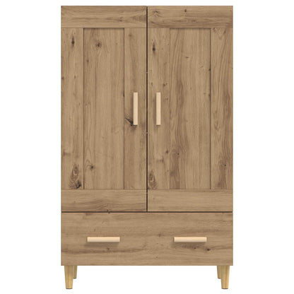 Hoge kast Artisanaal eiken 70 x 31 x 115 cm Bewerkt hout