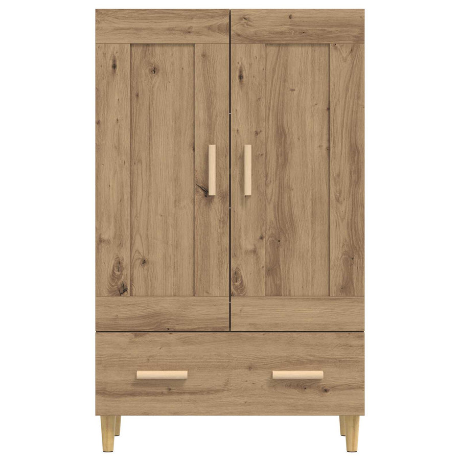 Hoge kast Artisanaal eiken 70 x 31 x 115 cm Bewerkt hout