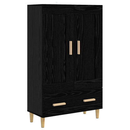 Hoge kast Zwart eiken 70 x 31 x 115 cm Bewerkt hout