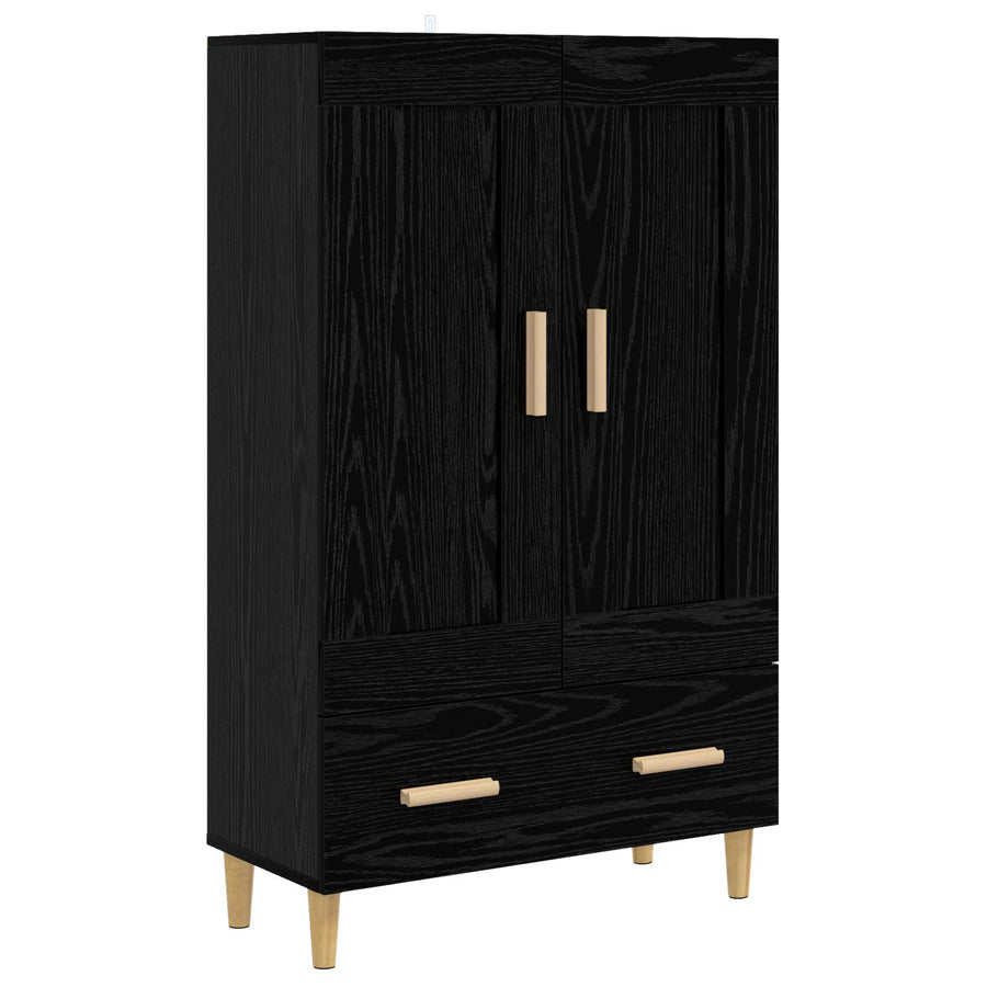 Hoge kast Zwart eiken 70 x 31 x 115 cm Bewerkt hout