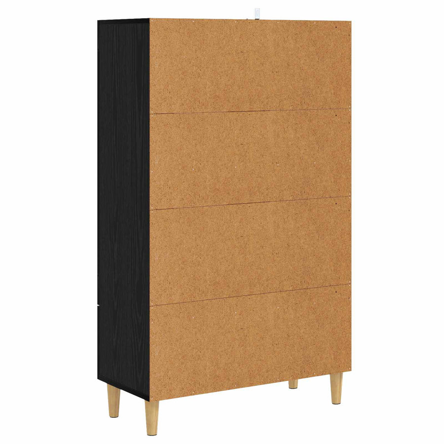 Hoge kast Zwart eiken 70 x 31 x 115 cm Bewerkt hout