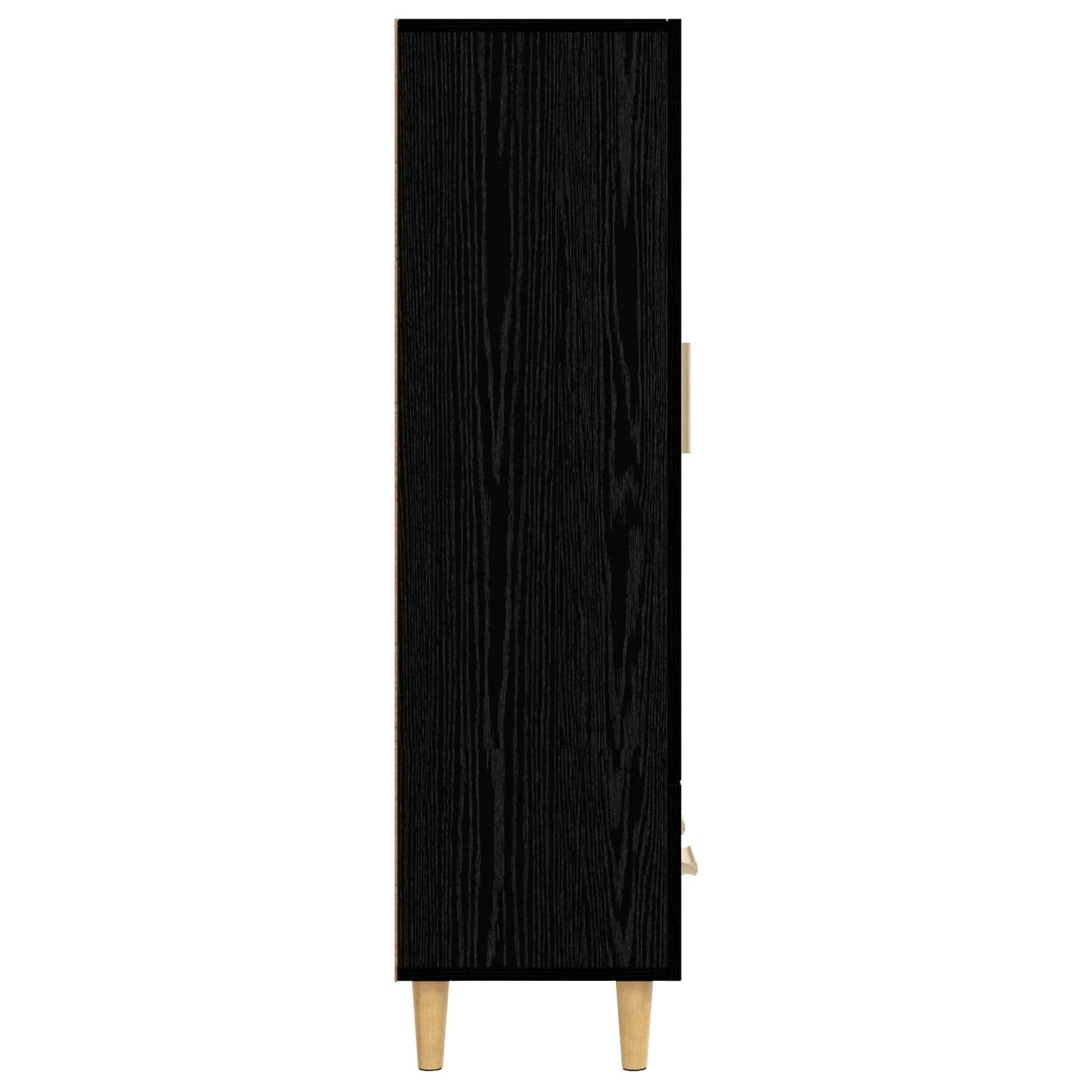Hoge kast Zwart eiken 70 x 31 x 115 cm Bewerkt hout