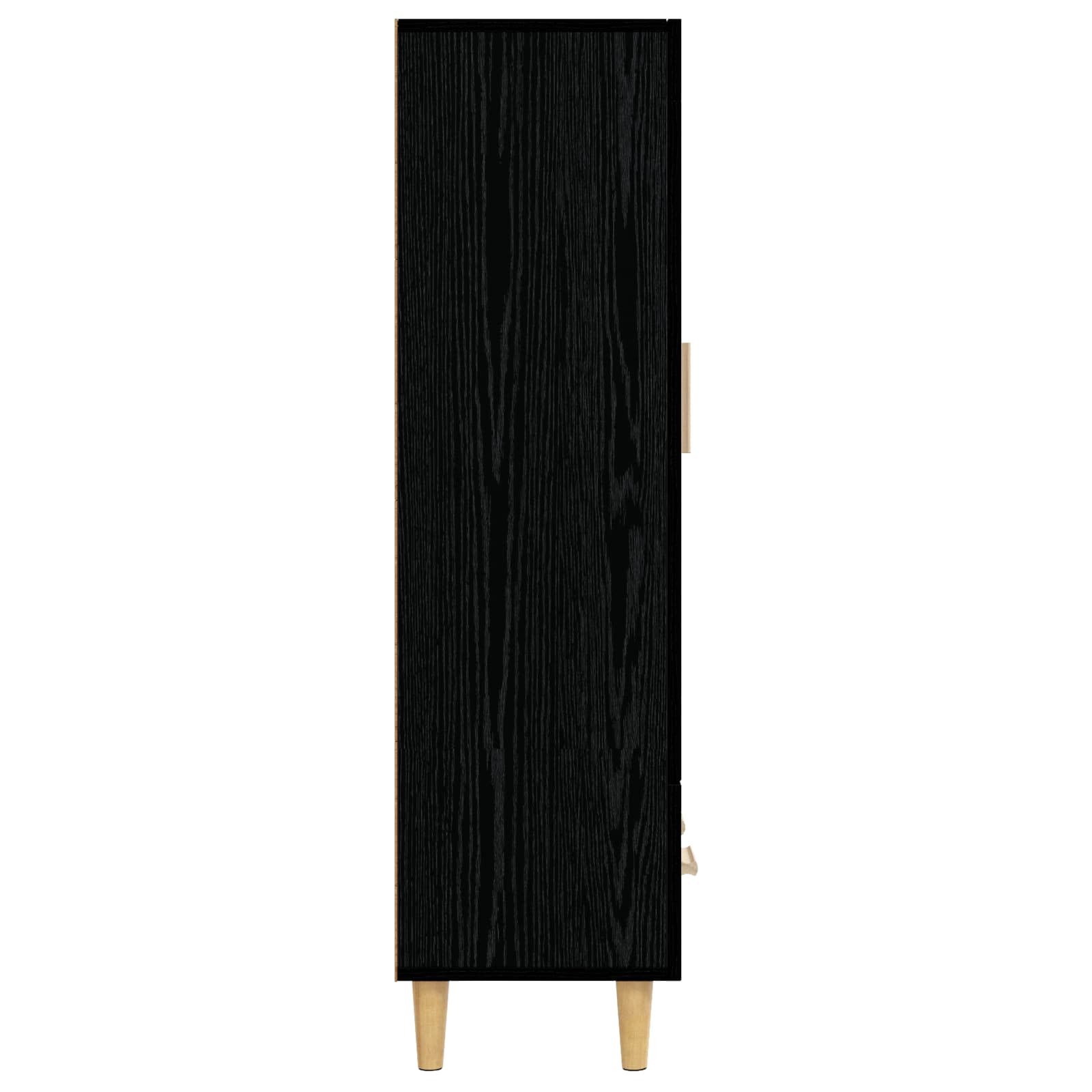 Hoge kast Zwart eiken 70 x 31 x 115 cm Bewerkt hout