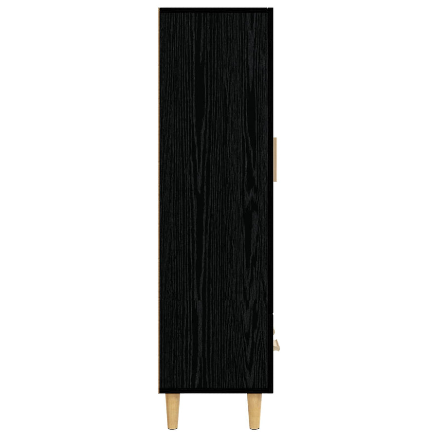 Hoge kast Zwart eiken 70 x 31 x 115 cm Bewerkt hout
