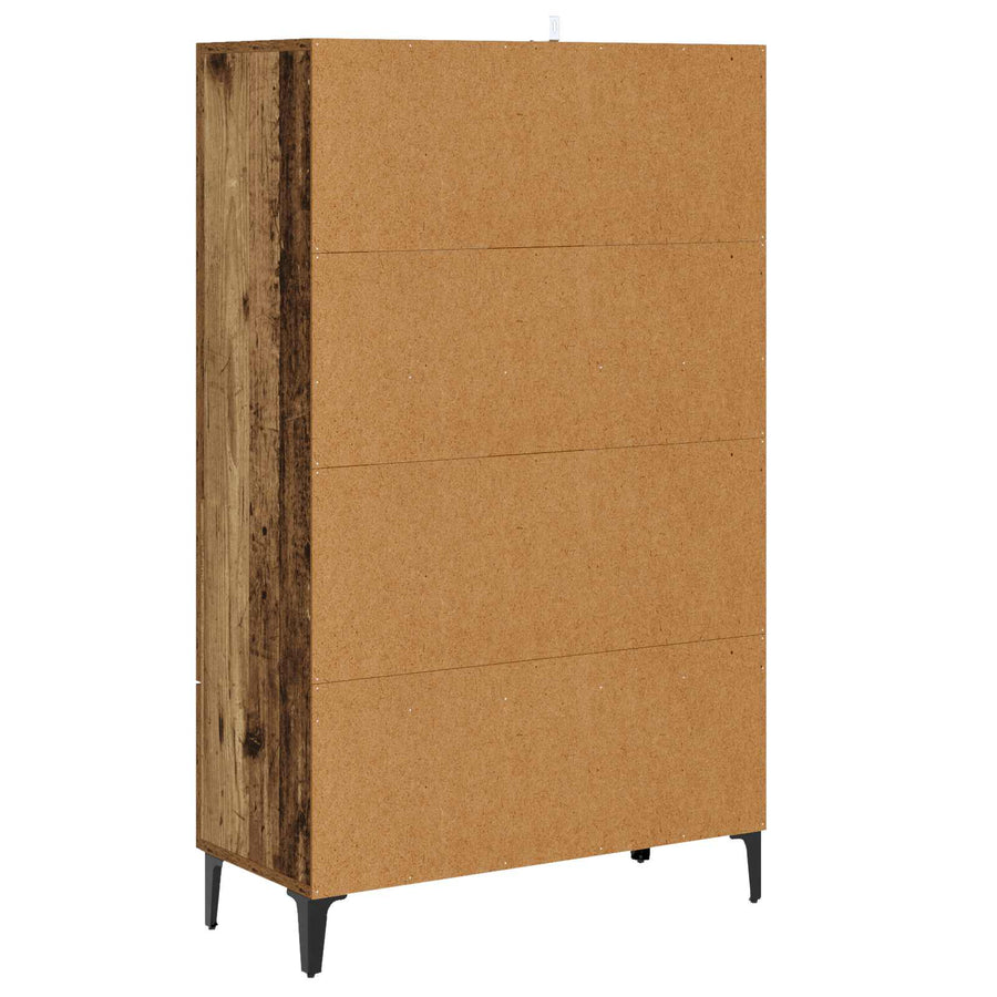 Hoge kast Oud hout 70 x 31 x 115 cm Bewerkt hout