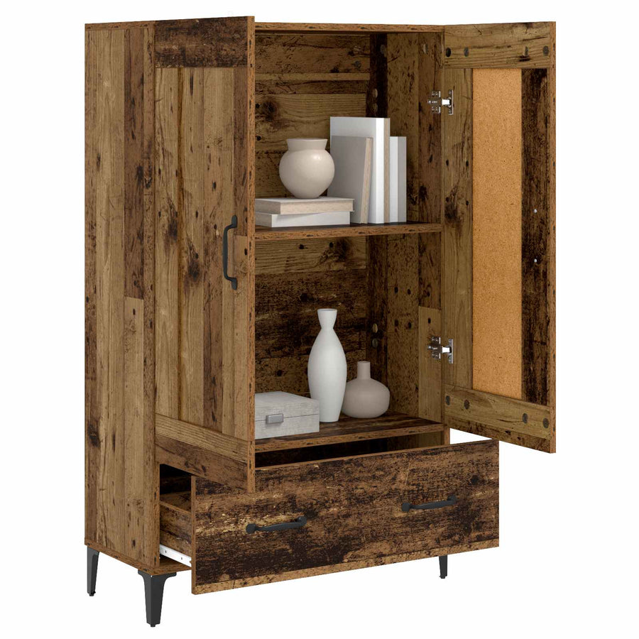 Hoge kast Oud hout 70 x 31 x 115 cm Bewerkt hout