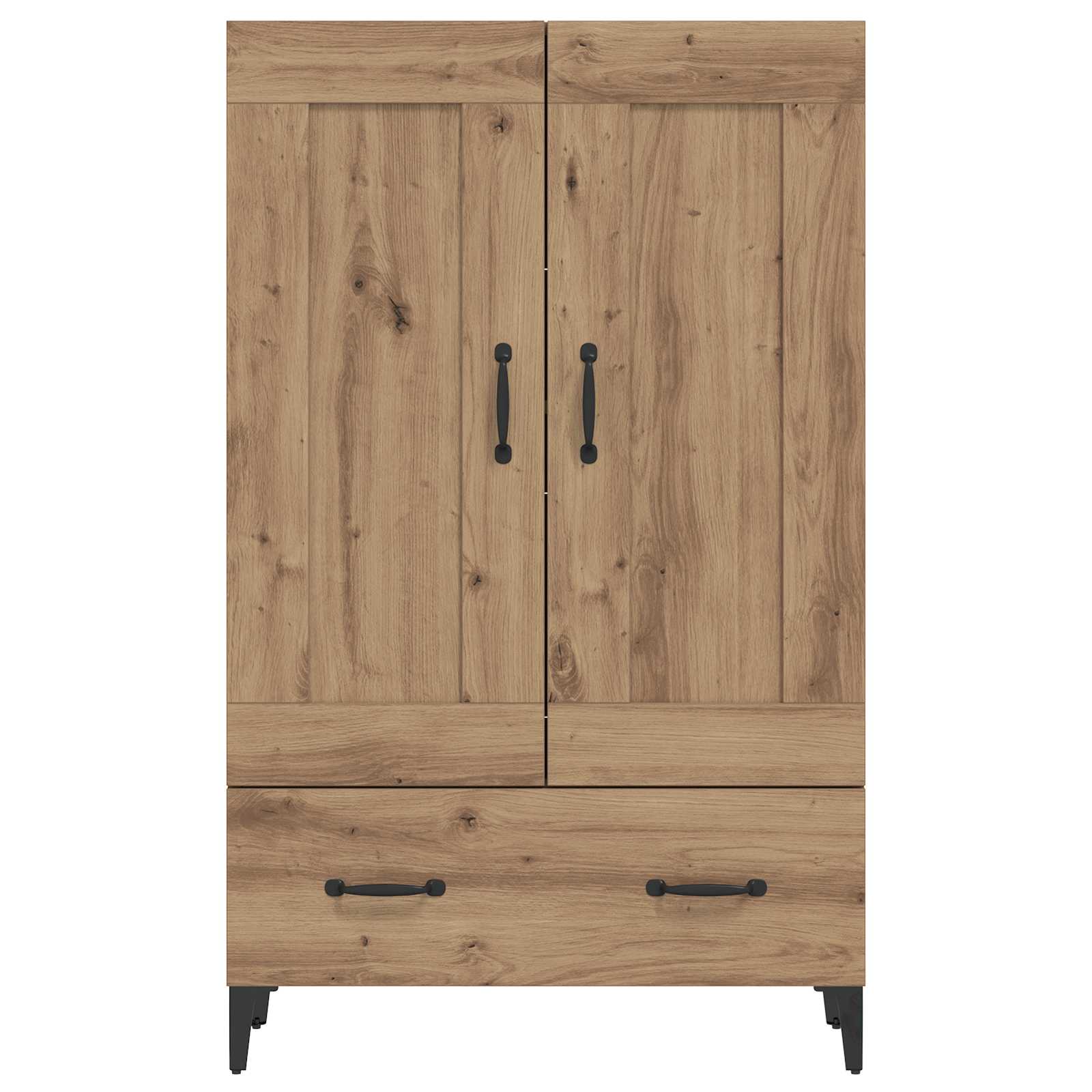 Hoge kast Artisanaal eiken 70 x 31 x 115 cm Bewerkt hout