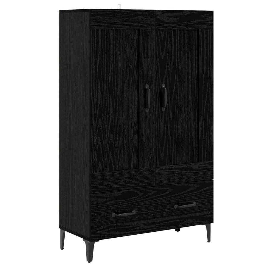 Hoge kast Zwart eiken 70 x 31 x 115 cm Bewerkt hout