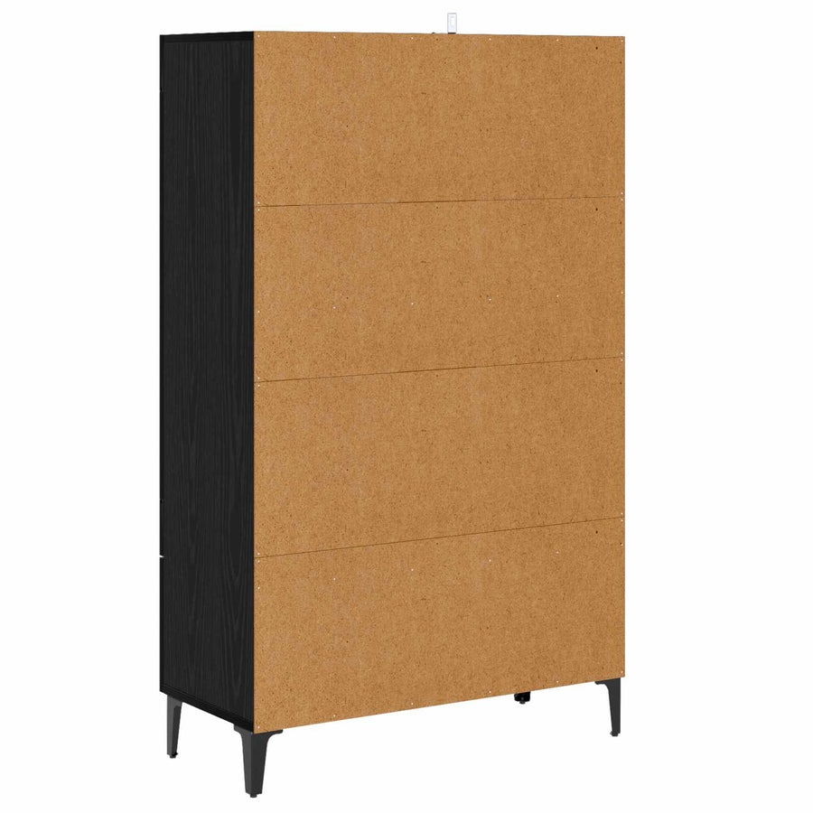 Hoge kast Zwart eiken 70 x 31 x 115 cm Bewerkt hout