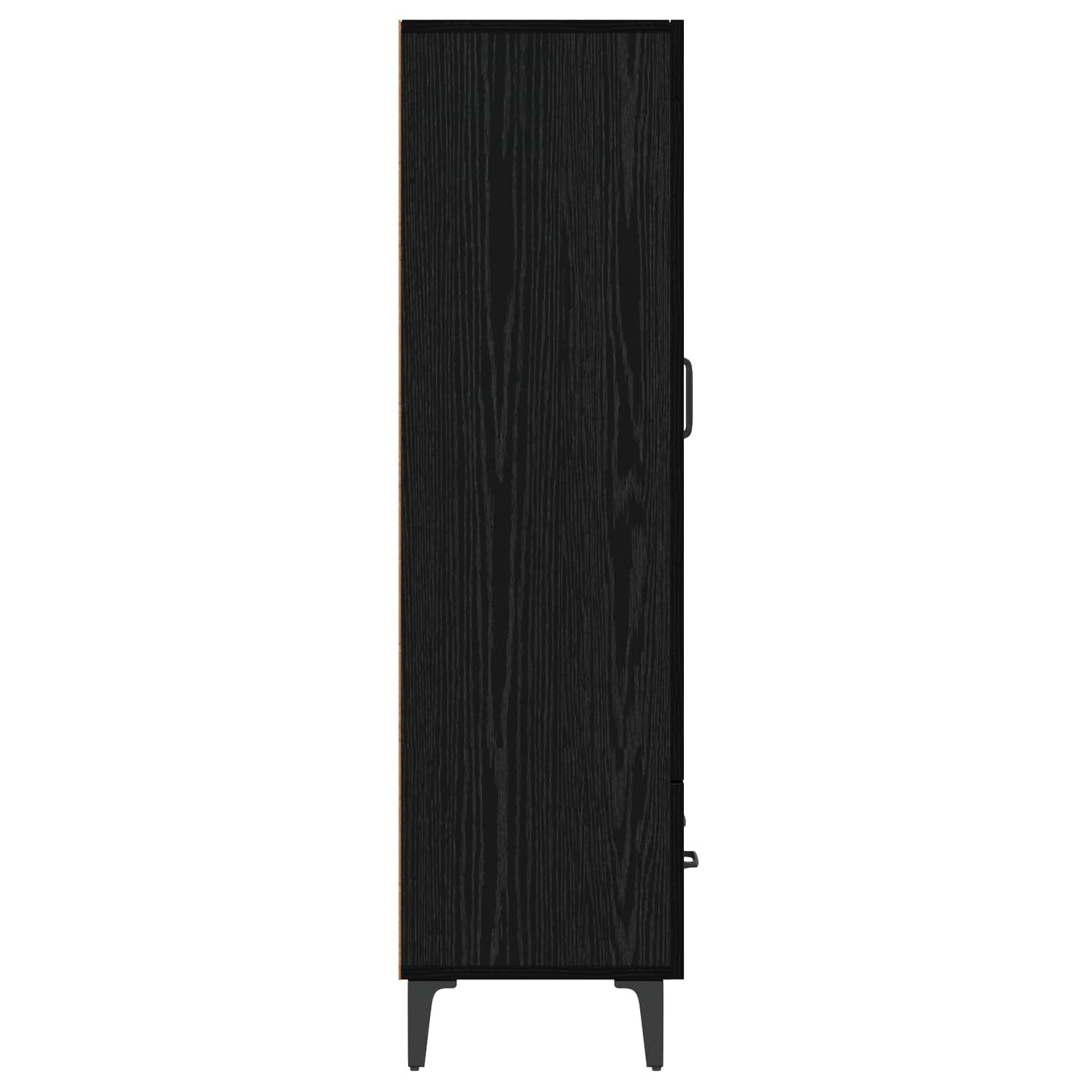 Hoge kast Zwart eiken 70 x 31 x 115 cm Bewerkt hout