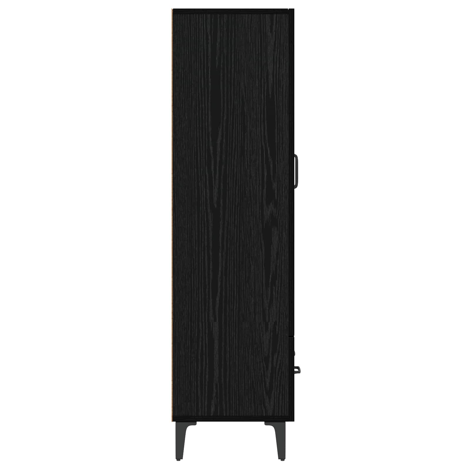 Hoge kast Zwart eiken 70 x 31 x 115 cm Bewerkt hout