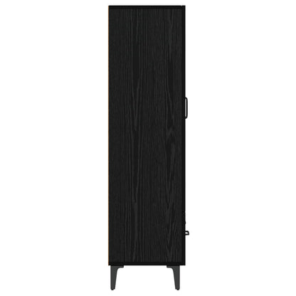 Hoge kast Zwart eiken 70 x 31 x 115 cm Bewerkt hout