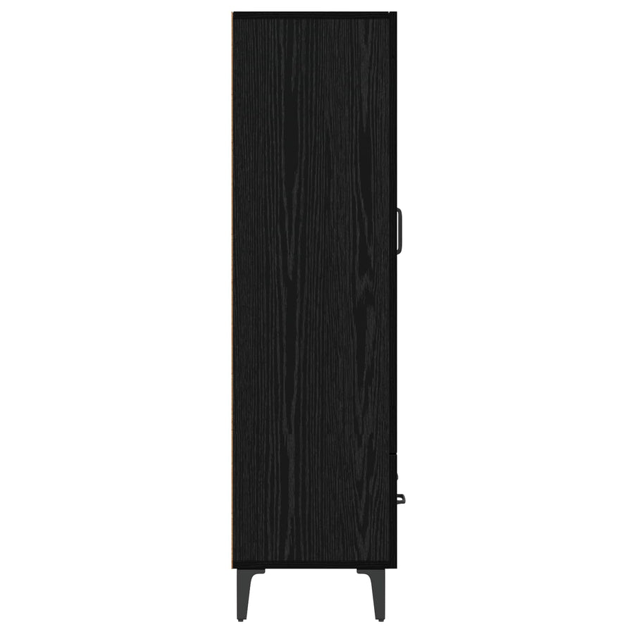 Hoge kast Zwart eiken 70 x 31 x 115 cm Bewerkt hout