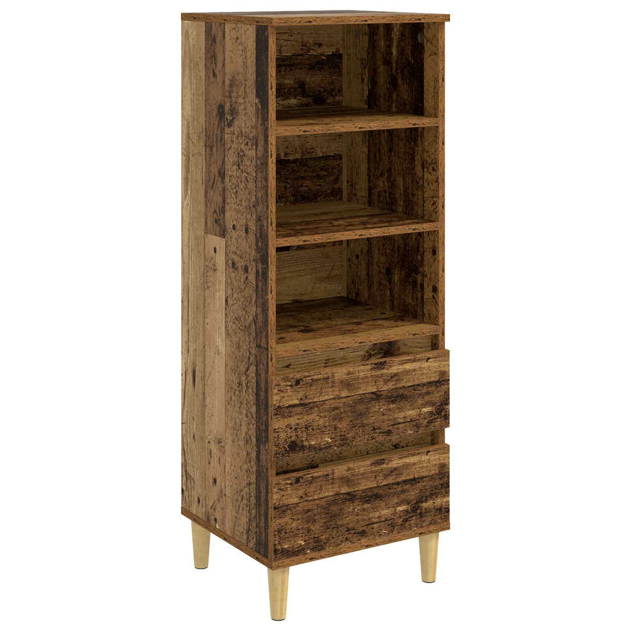 Hoge kast Oud hout 40 x 36 x 110 cm Bewerkt hout
