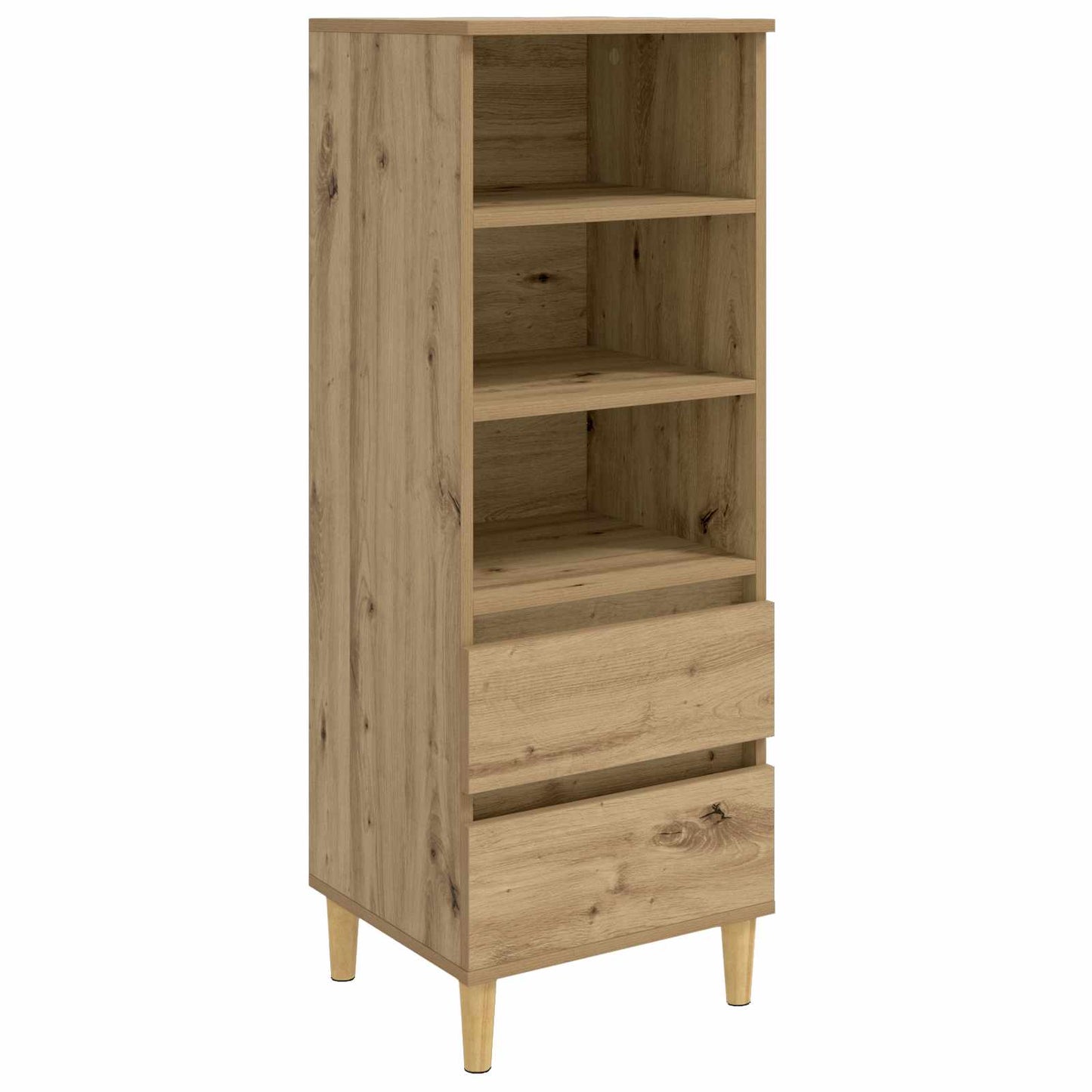 Hoge kast Artisanaal eiken 40 x 36 x 110 cm Bewerkt hout