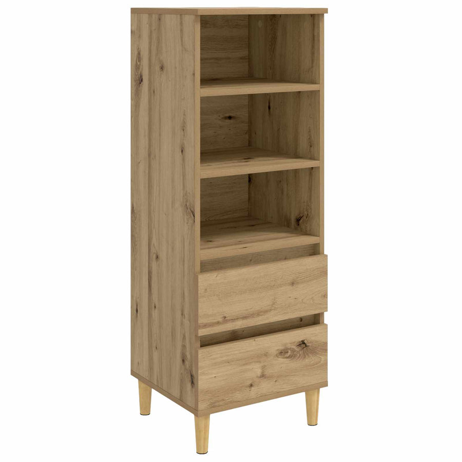 Hoge kast Artisanaal eiken 40 x 36 x 110 cm Bewerkt hout